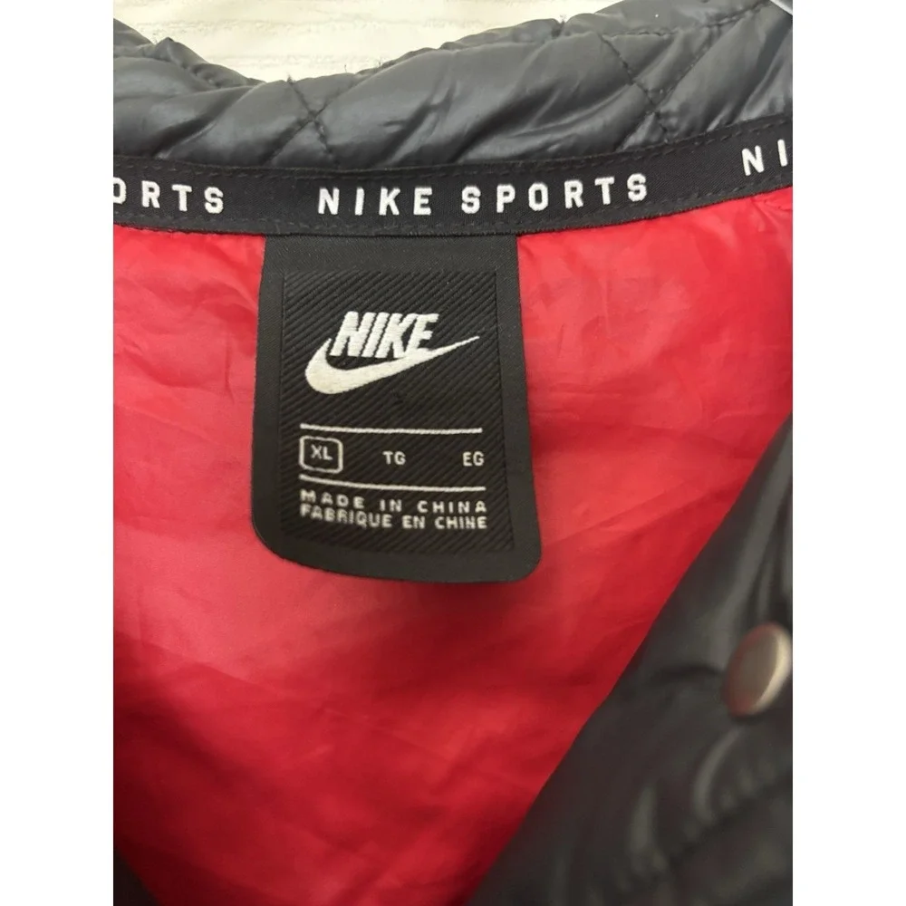NIKE SPORT Diamond Quilted Thermore Fill Women Sz XL Oversized Black Jacket